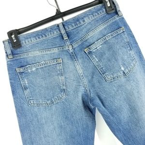 Zara Premium Denim Distressed Straight Leg